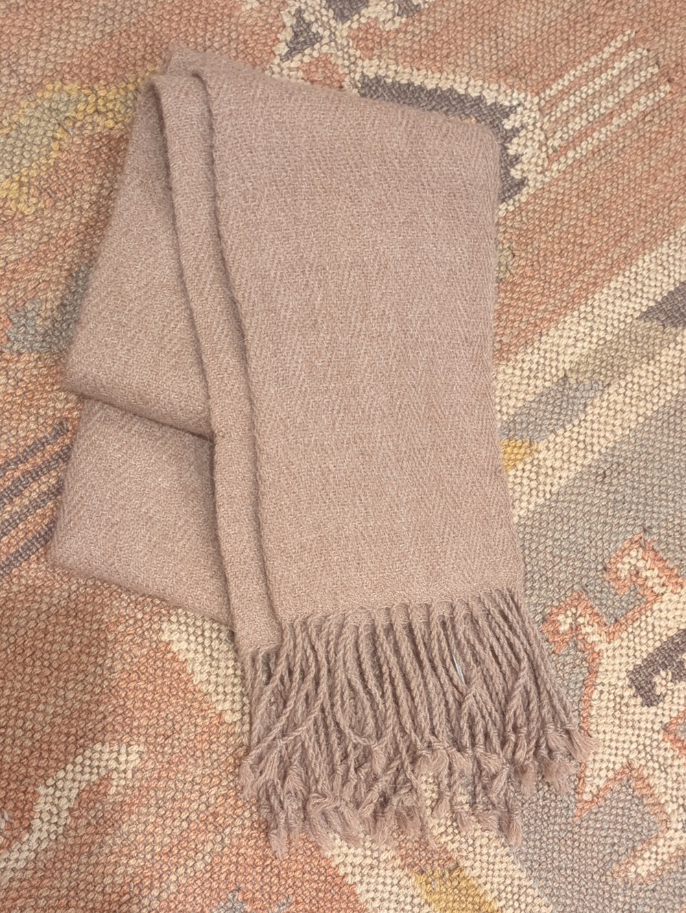 100% Alpaca Scarf Camel Tan